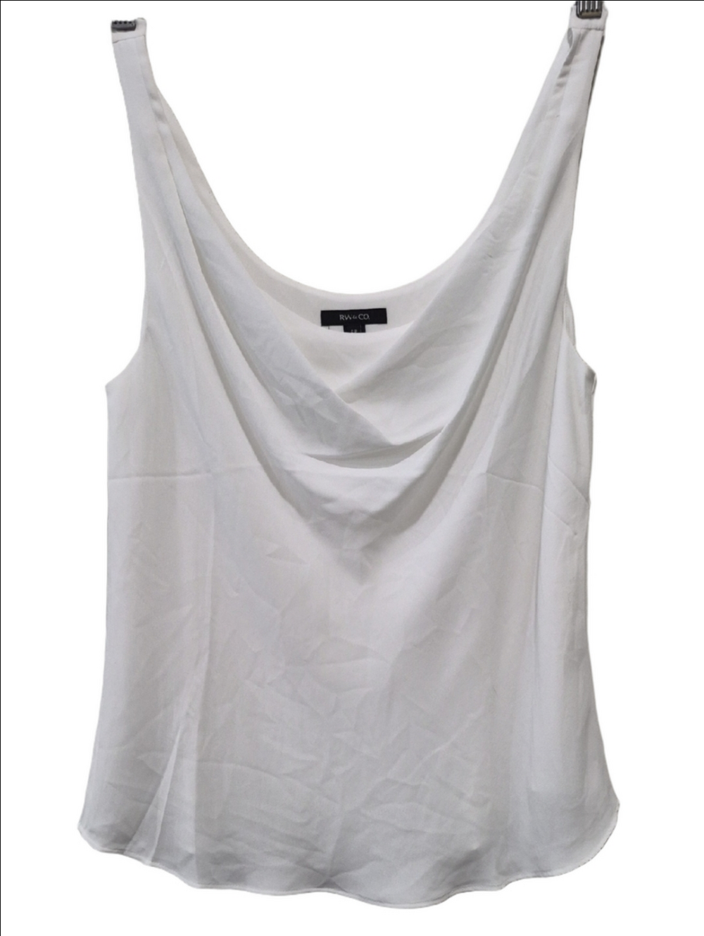 RW&CO. White Draped Cowl Neck Camisole